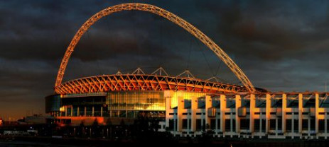 Zicht op Wembley Stadium
