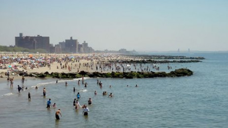 Zwemmers op Coney Island