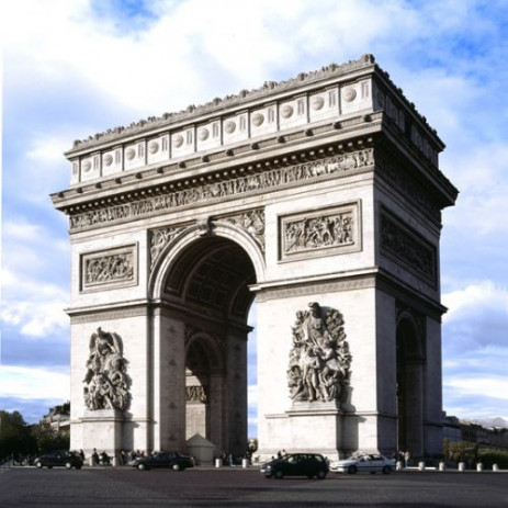 Zicht op de Arc de Triomphe