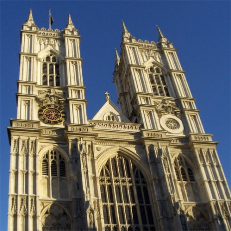 Vooraan Westminster Abbey