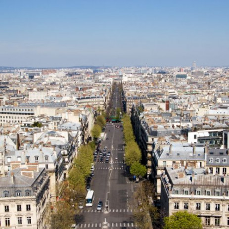 Zicht over de Champs-Elysées