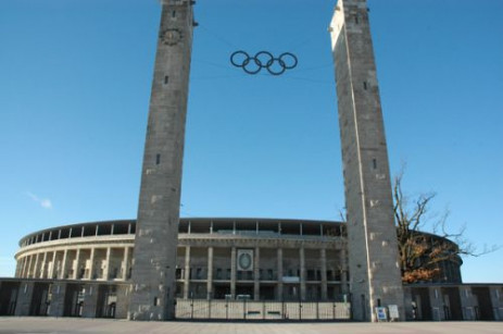 Zicht op het Olympiastadion