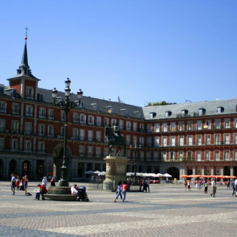 Beeld op de Plaza Mayor