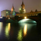 Nachtbeeld van de Oberbaumbrücke